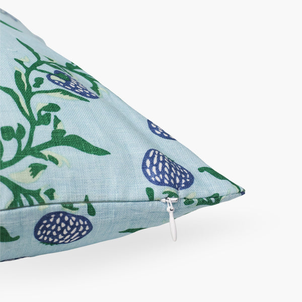 Rasa - Lumbar Pure Linen Throw Pillow Cover - Pastel Blue