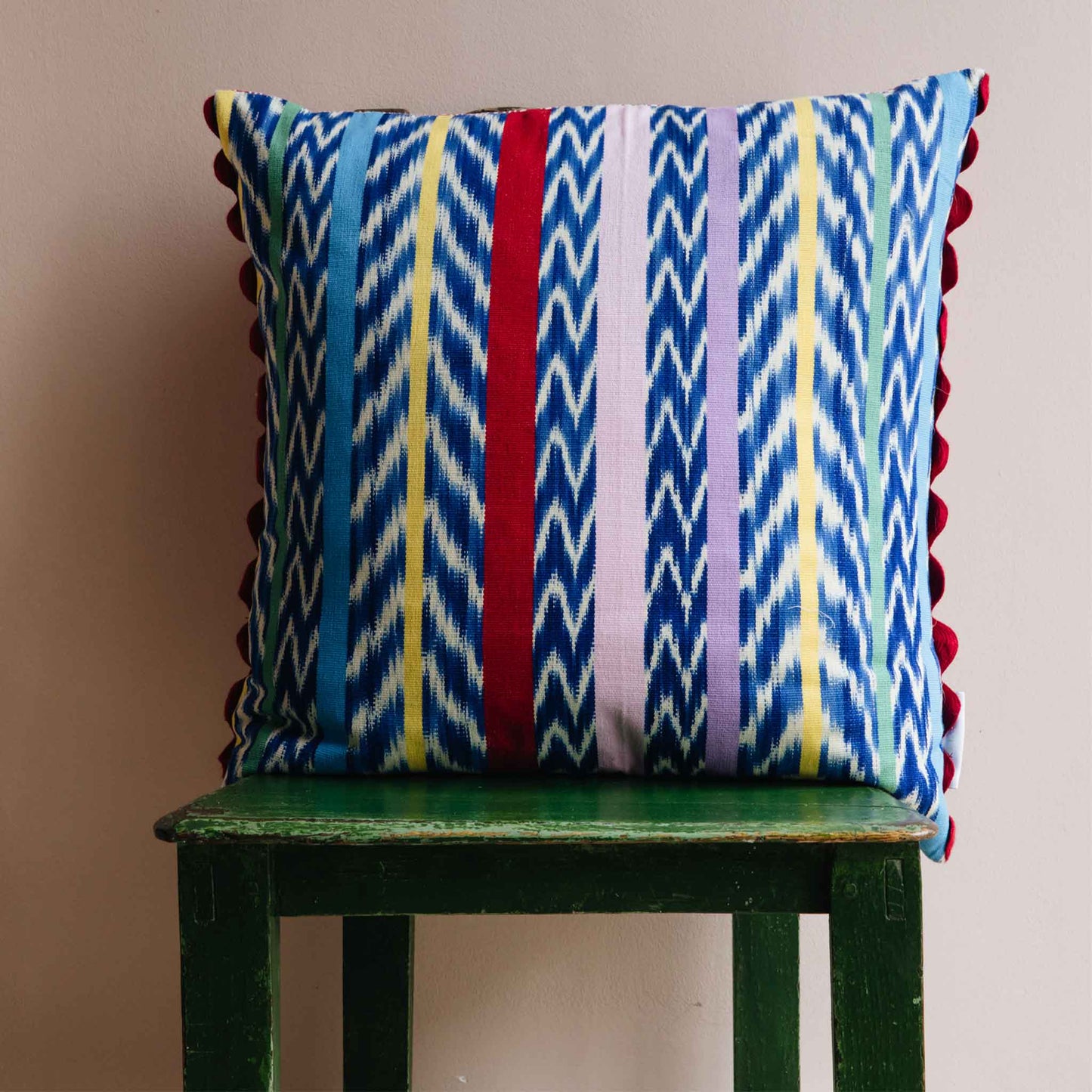 Gloria Oversized Square Cushion Blue Multi
