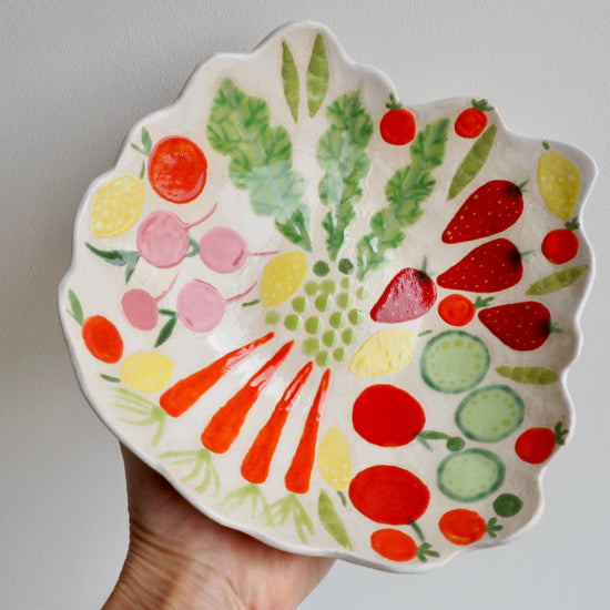 Handmade Fruit and Vegetables Ceramic Serving Bowl