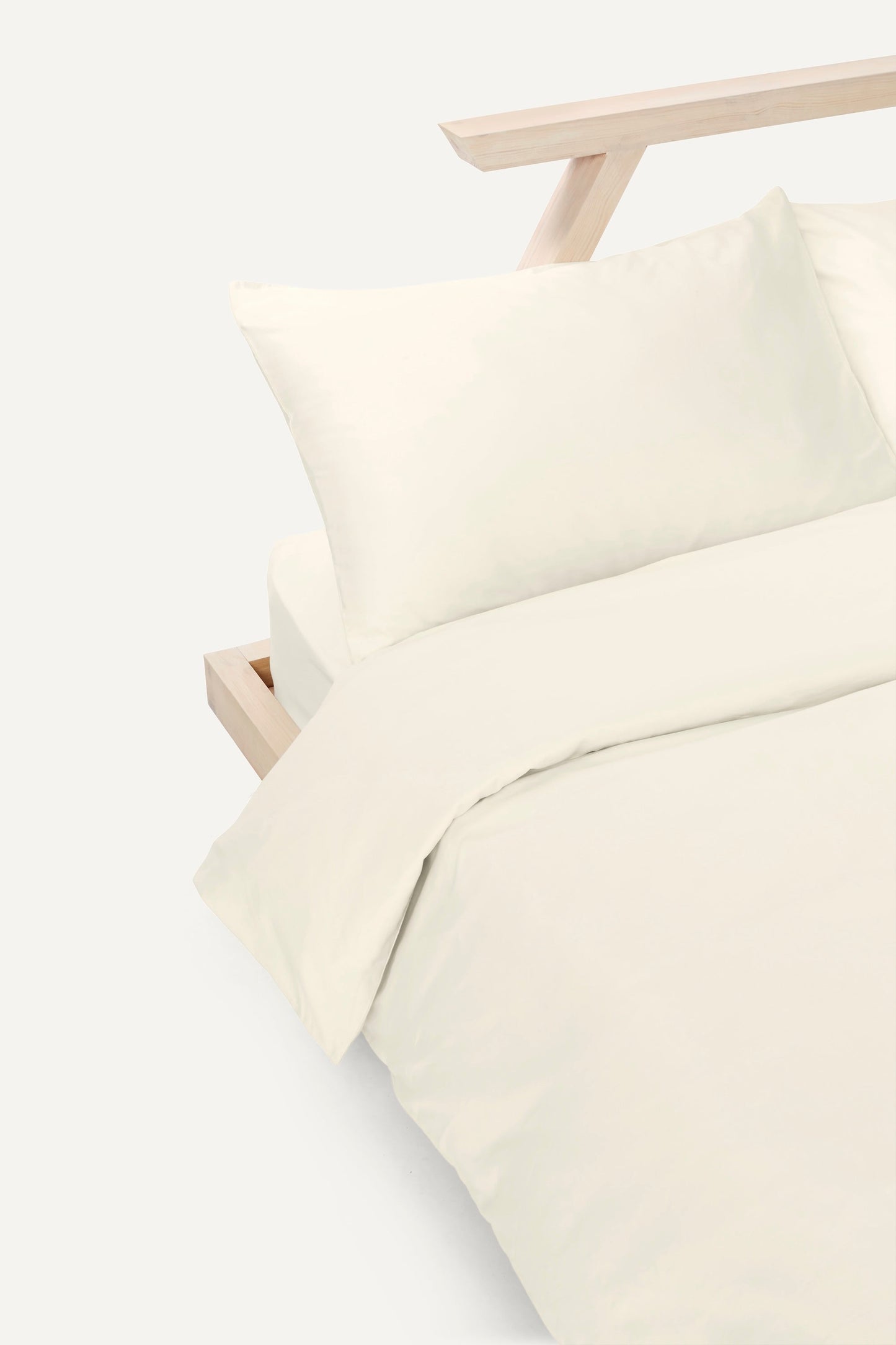 Percale Organic Cotton Duvet Cover - Iridescent Ivory