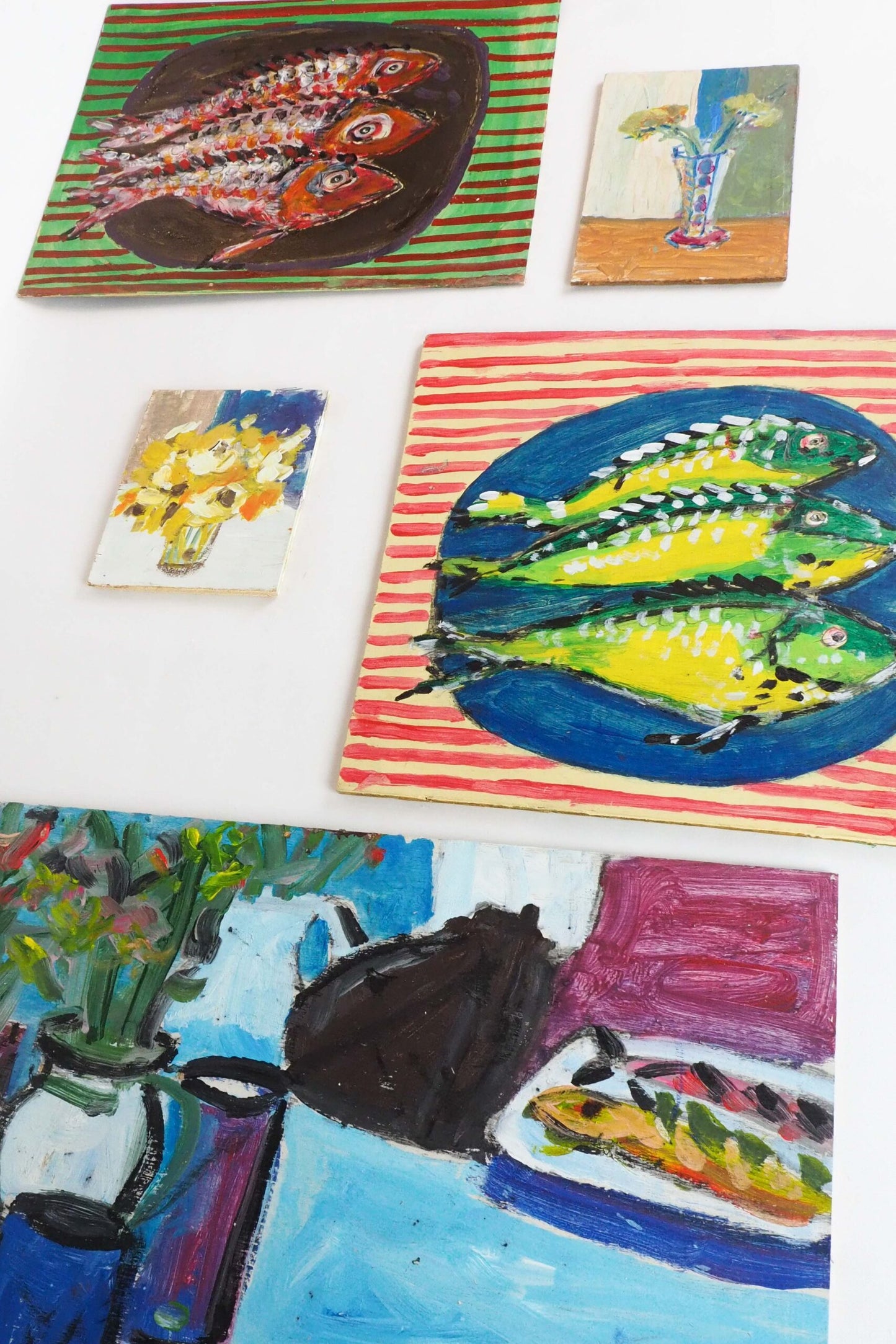 Oil on Board Fish Painting