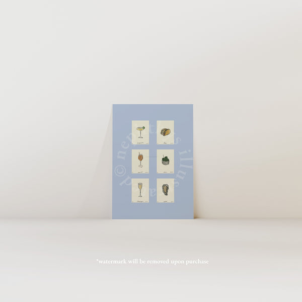 Sips & Snacks Set Print