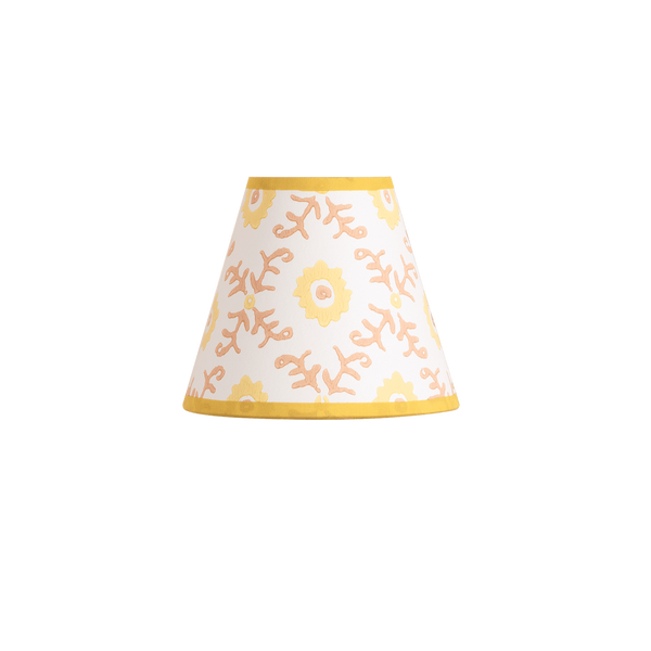 Folk Flower Mini Lampshade - Yellow / Terracotta