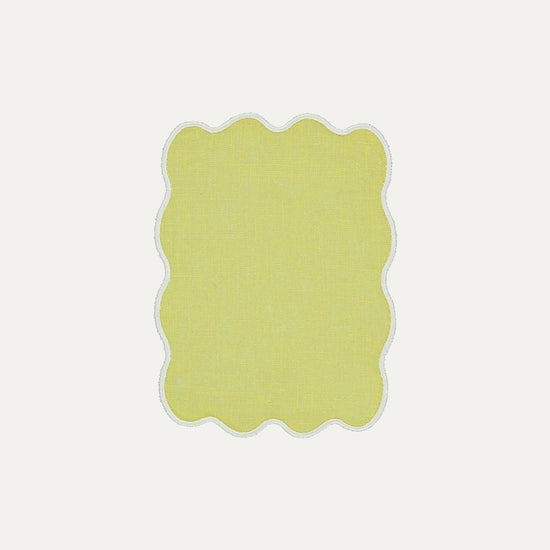 Yellow Palm Cocktail Napkin with Cream
