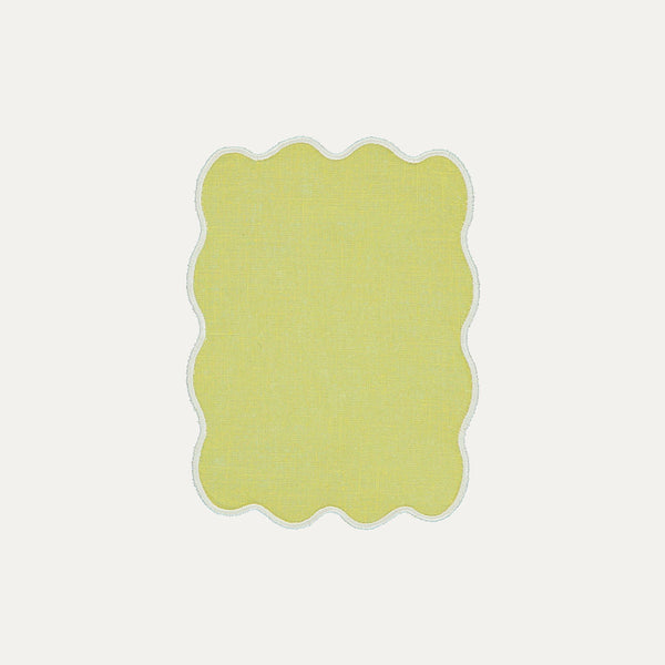 Yellow Palm Cocktail Napkin with Cream