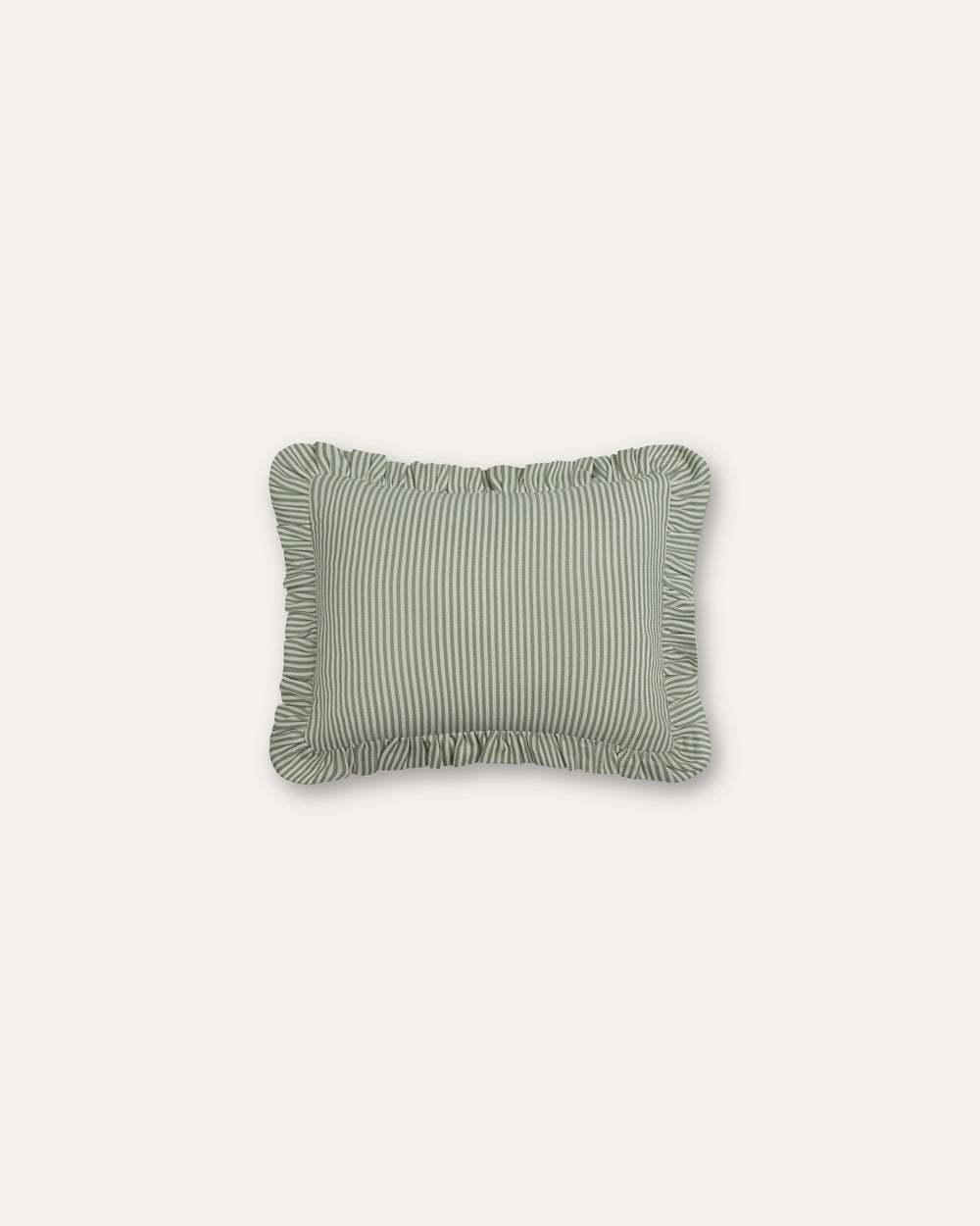 The Fine Stripe Rectangle Cushion in Sage