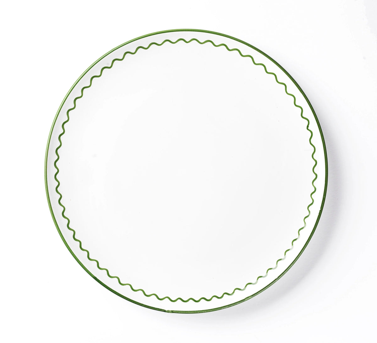 Dinner Plate - Olive Green Zigzag