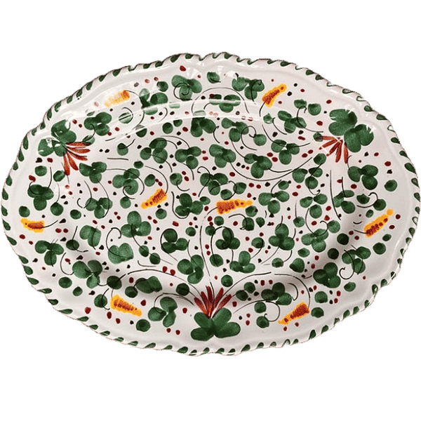 Deruta Oval Platter Green - 32cm