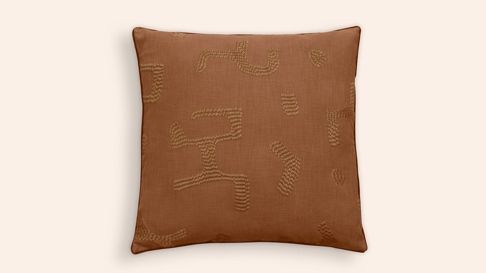 Raphia Cushion, Tobacco