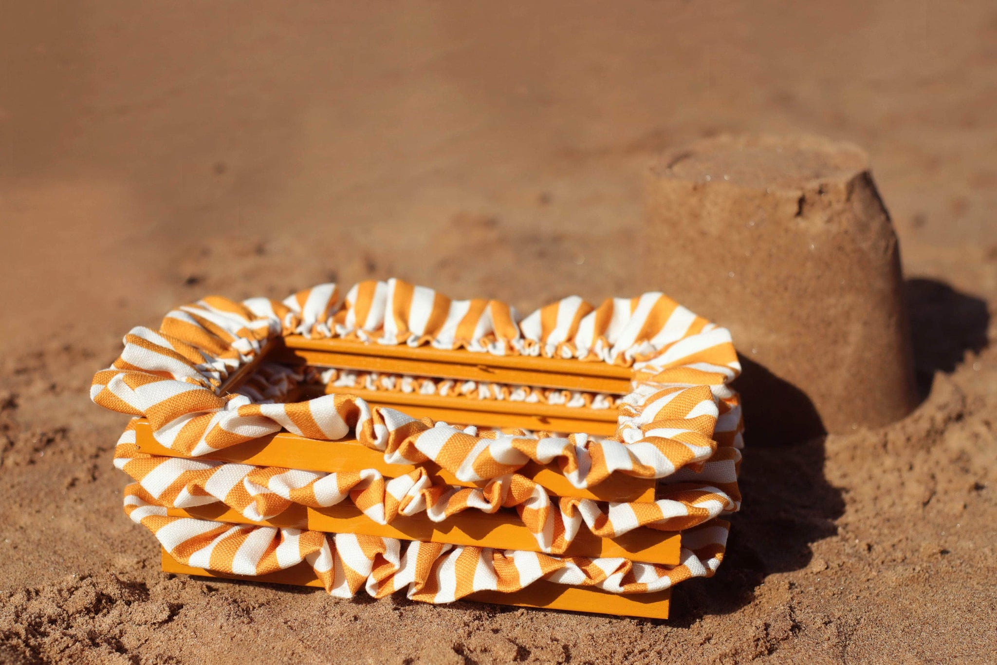 Mustard Stripe Ruffle Frame | Maison Flâneur