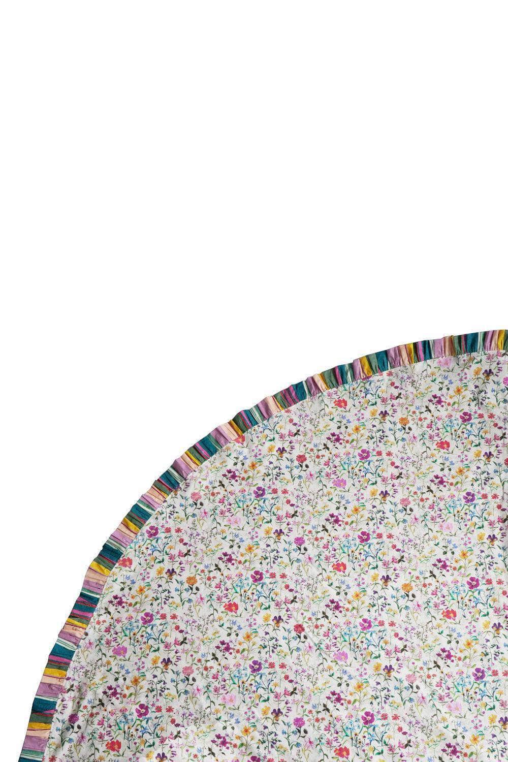 Ruffle Edge Round Tablecloth Made With Liberty Fabric Linen Garden & Archive Swatch