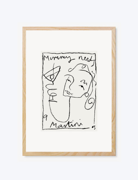 Mummy Needs A Martini Print