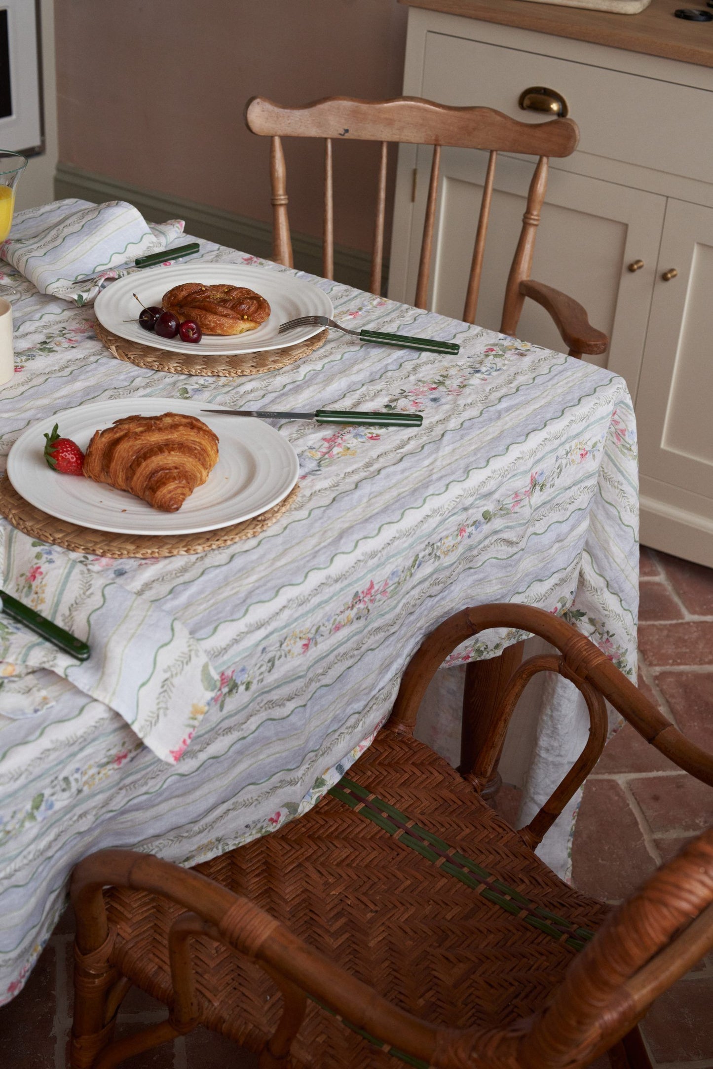 Spring Carpet Stripe Linen Tablecloth