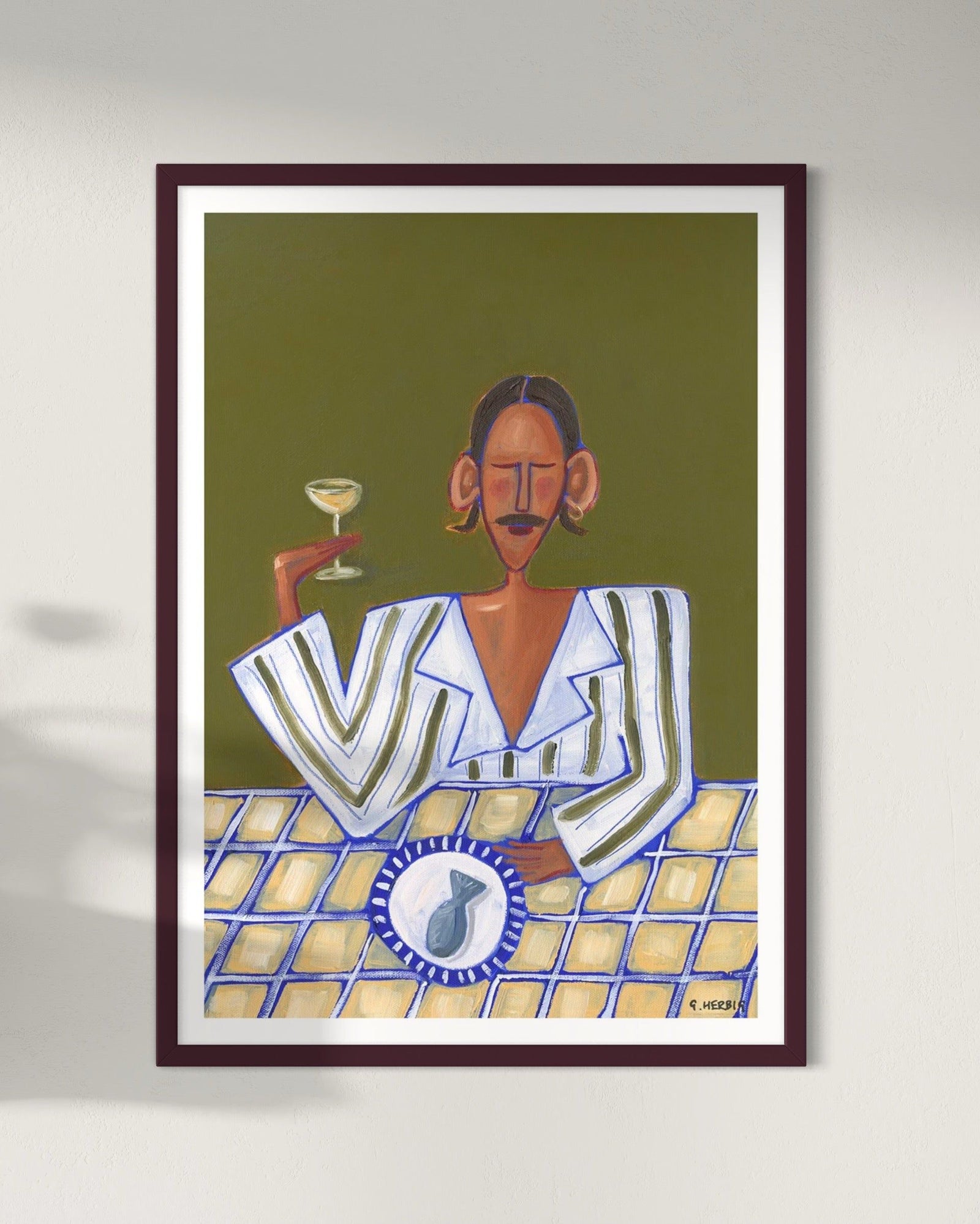 Green Stripe Shirt Art Print