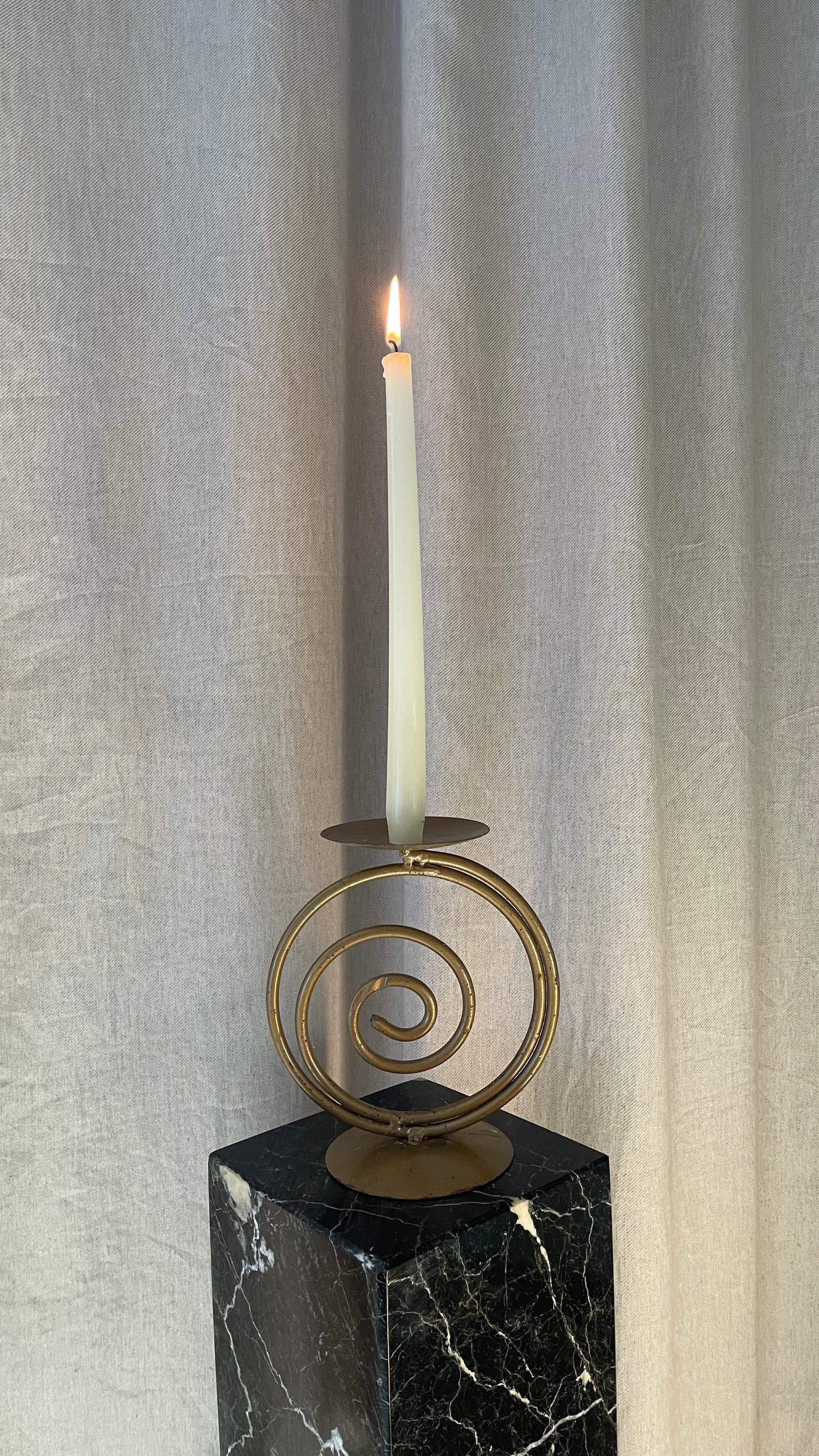 Brass Spiral Candle Holders set of 3