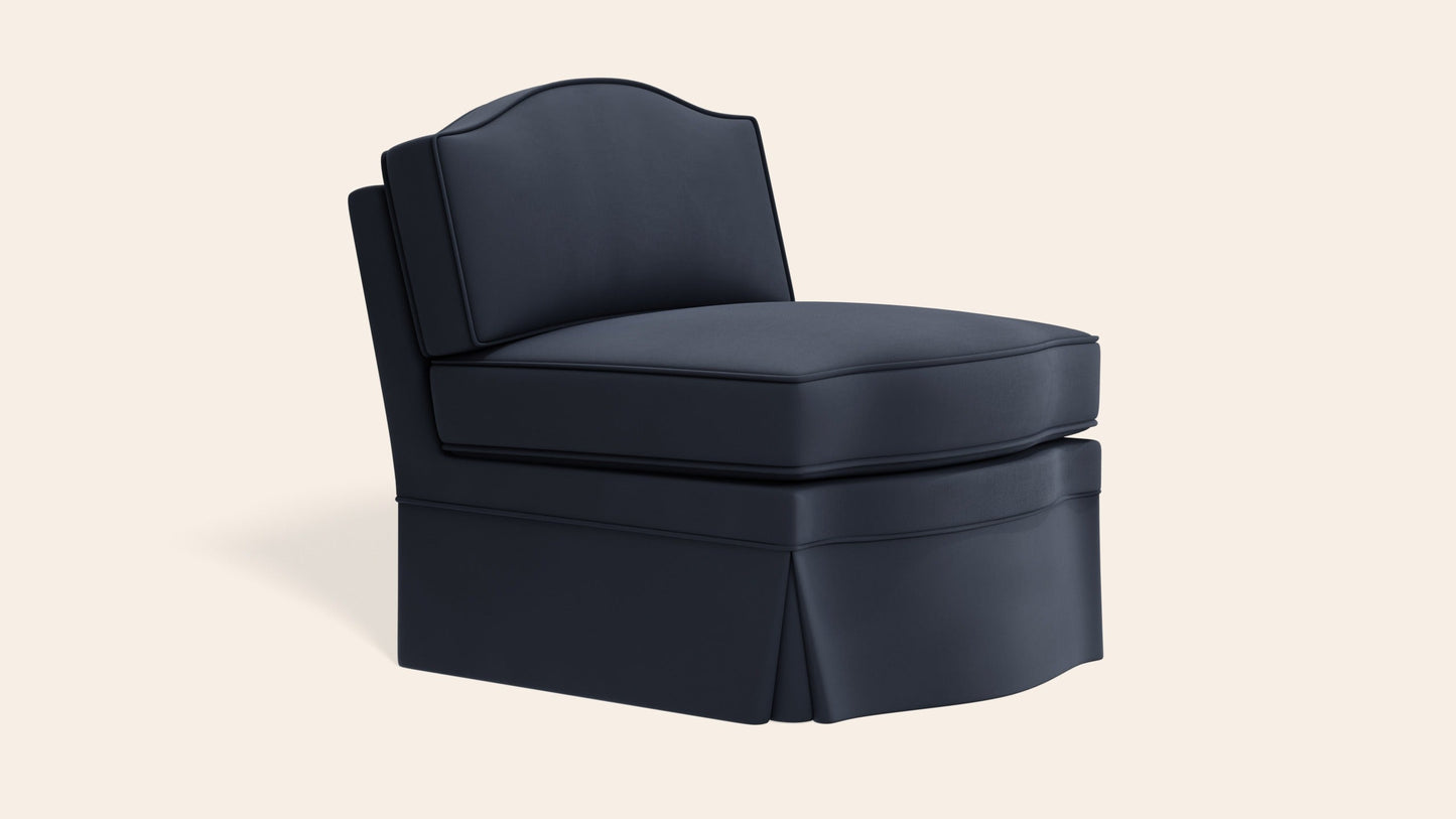 Felix Slipper Chair, Prussian Linen
