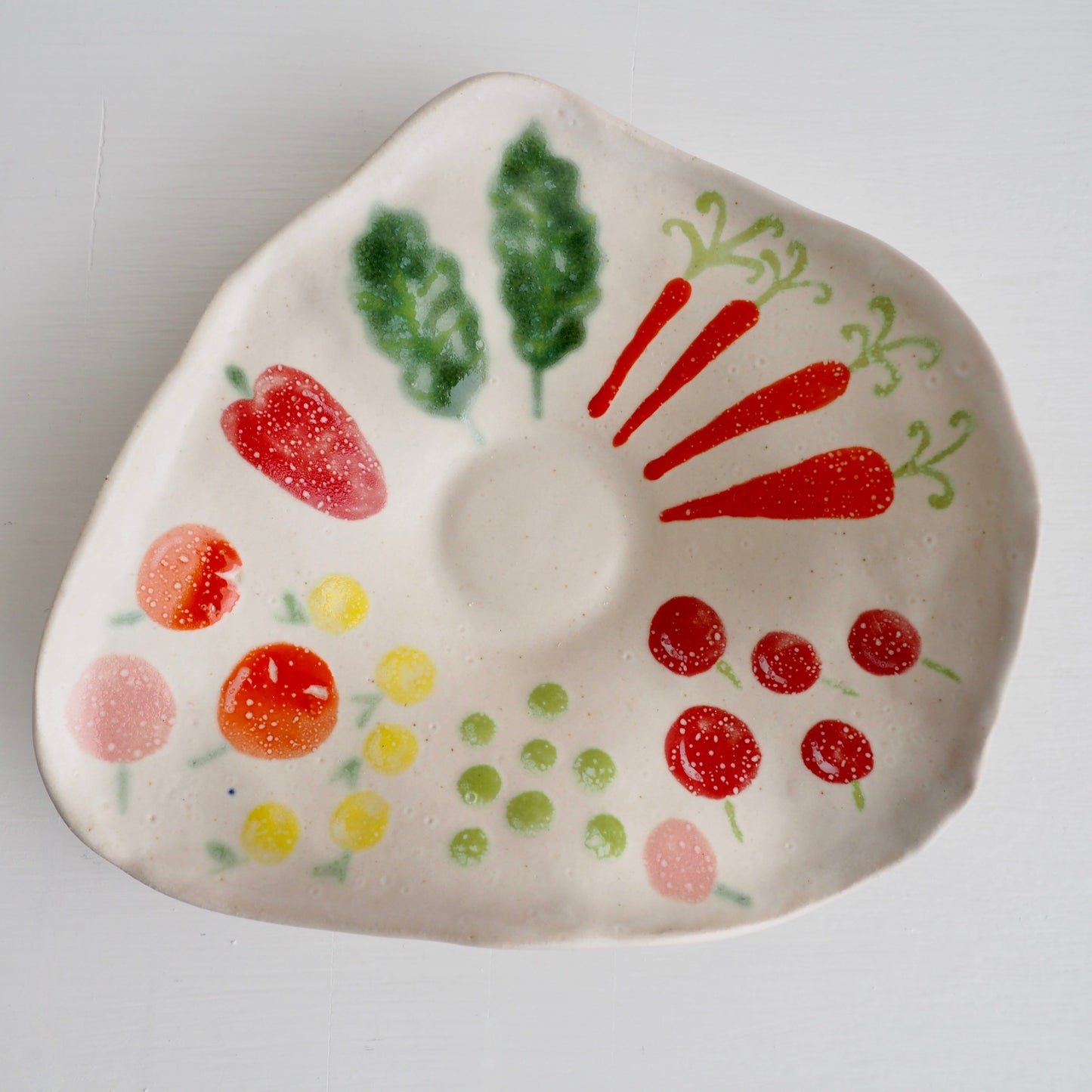 Handmade Ceramic Vegetables Crudites Platter and Bowl Set