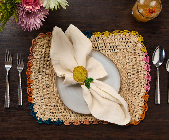 Handwoven Rectangular Raffia Placemats