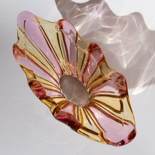 Vintage Striped Bohemian Glass Bowl