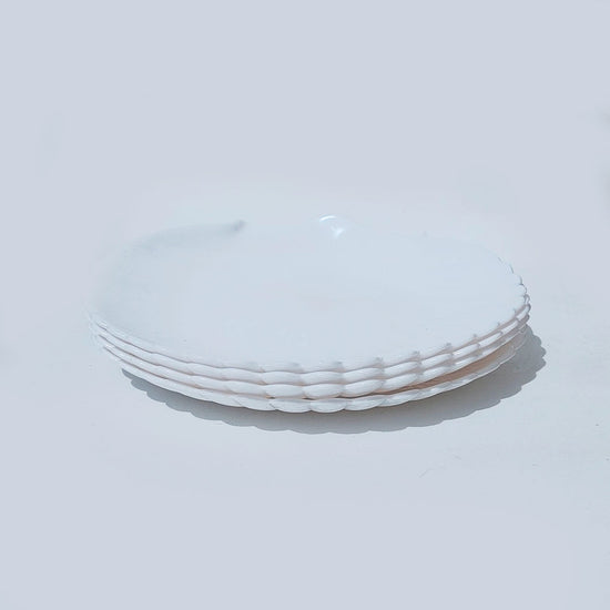 Set of Four Small Opaline Shell Plates