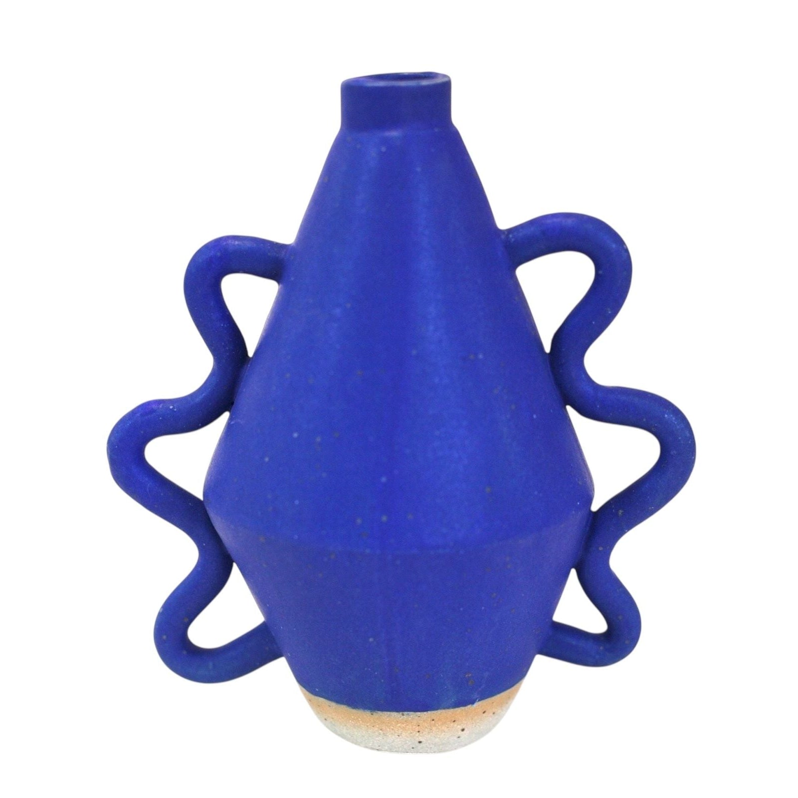 Blue Diamond Vase with Wiggle Handles