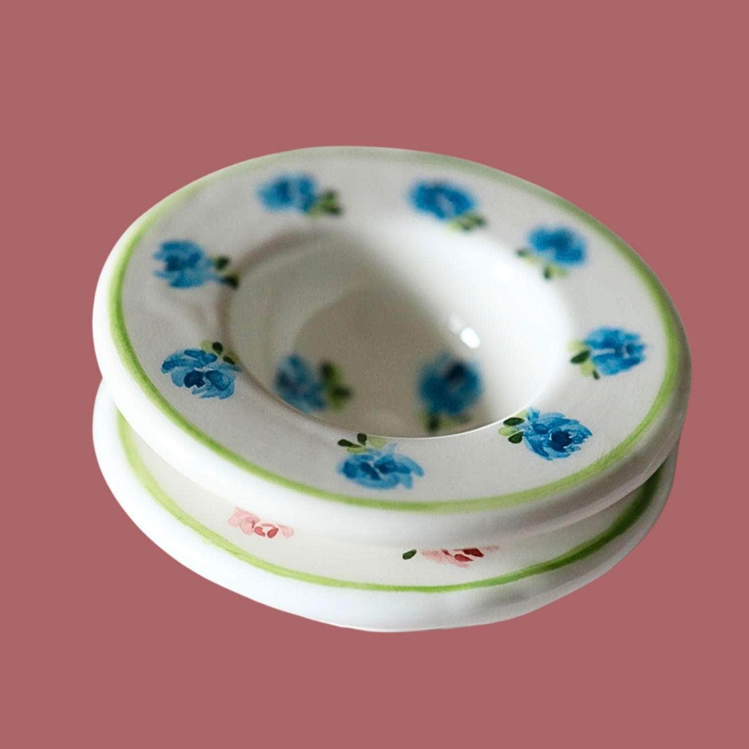 Ceramic Floral Egg Holders Set of Six