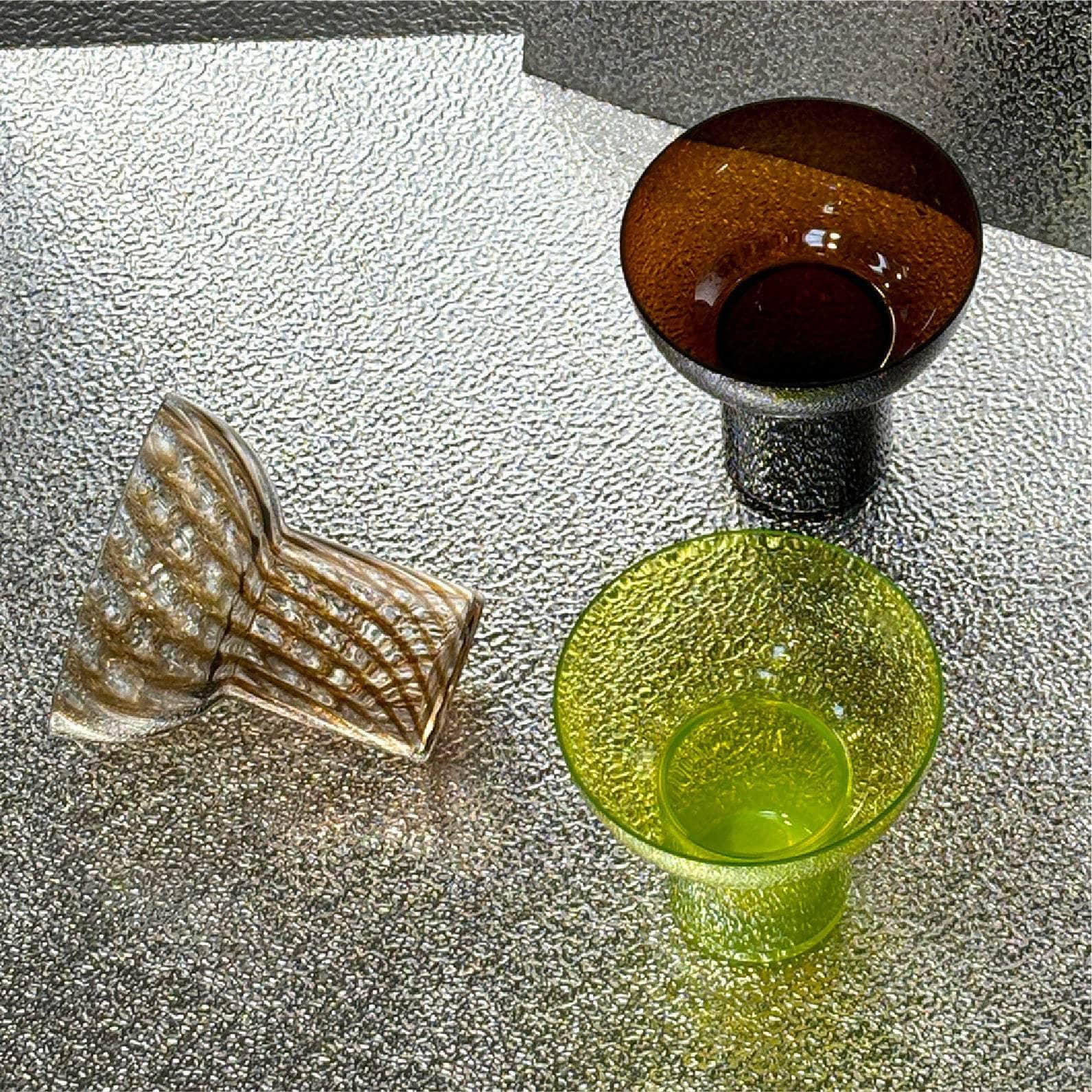 PLASH Glass Mix Set of 4  (Brown, Green, Opal Light Blue, Swirl Brown)