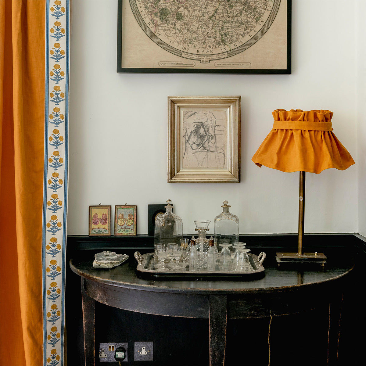 Lampshade Flirty Skirt Peter Plain Turmeric with Tie