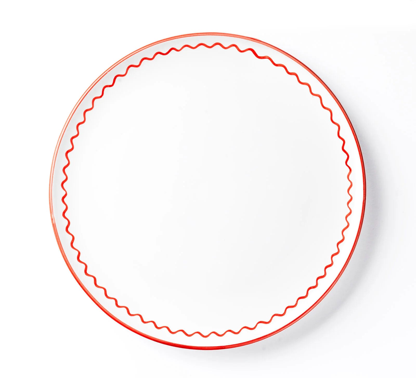 Dinner Plate - Lobster Red Zigzag