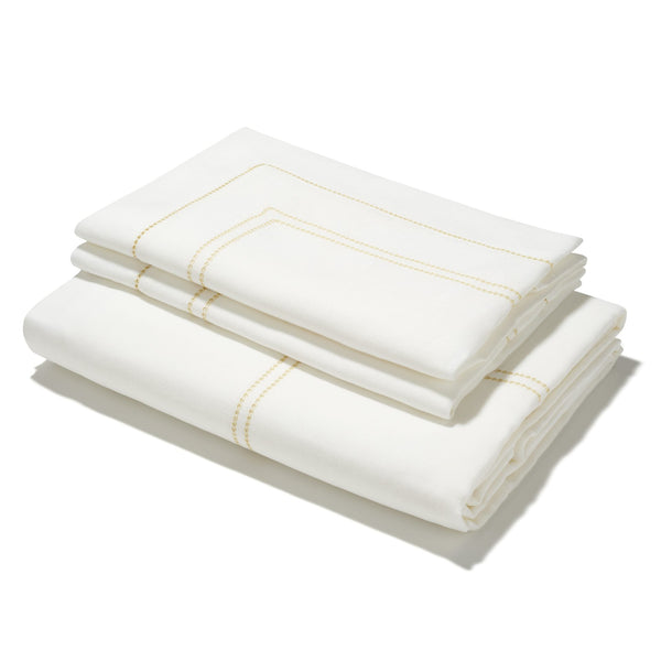 Bed Linen Set Hemstitch Ochre