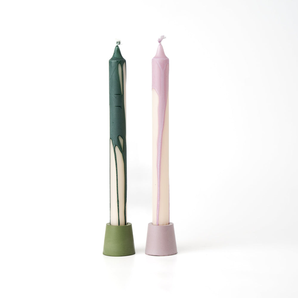 Stump Candle Holder - Light Grey