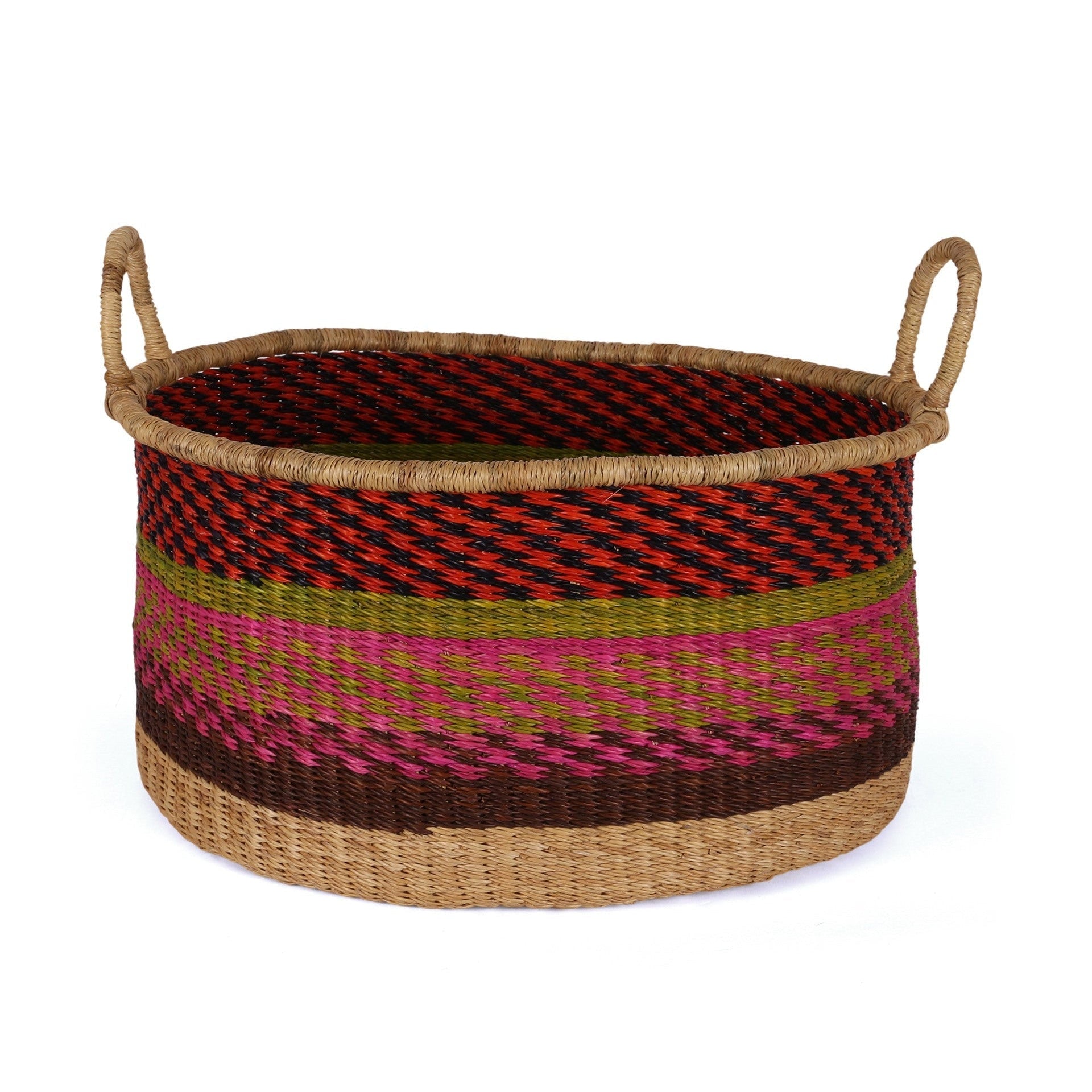 BEEDU: Large Pink, Red and Green Floor Storage Basket
