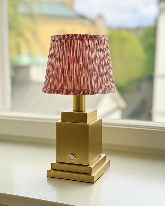 Athena Rechargeable Table Lamp (Red Ikat)