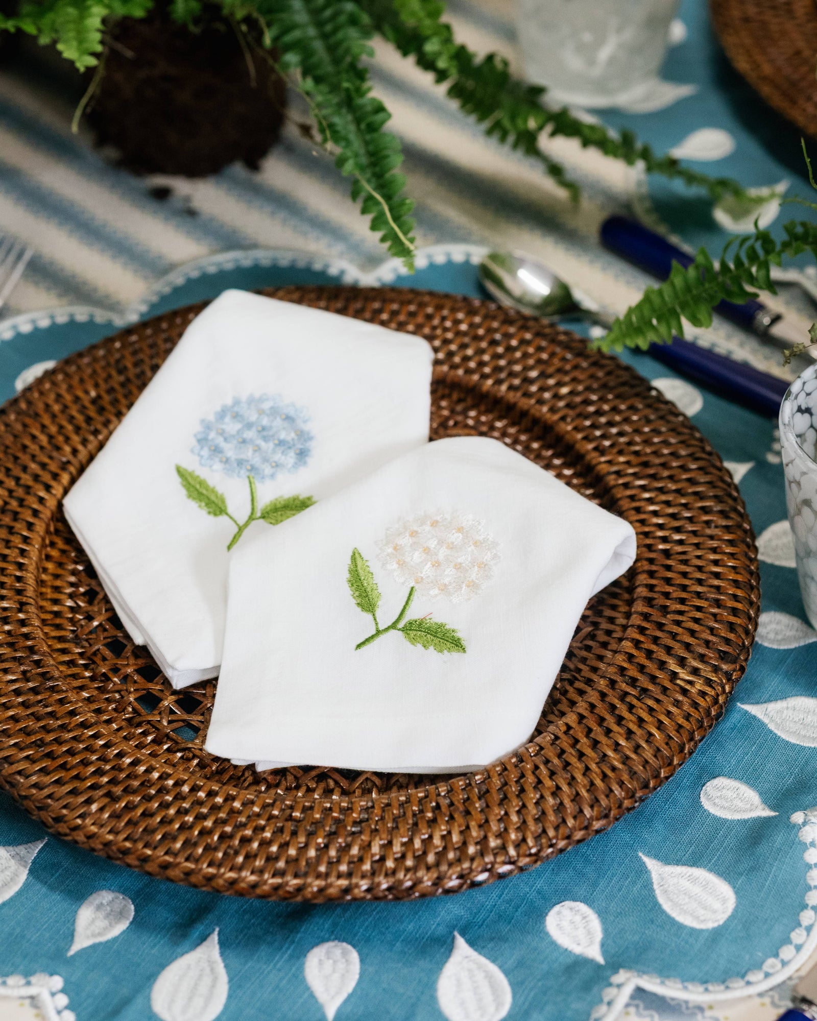 Hydrangea Napkin, Blue