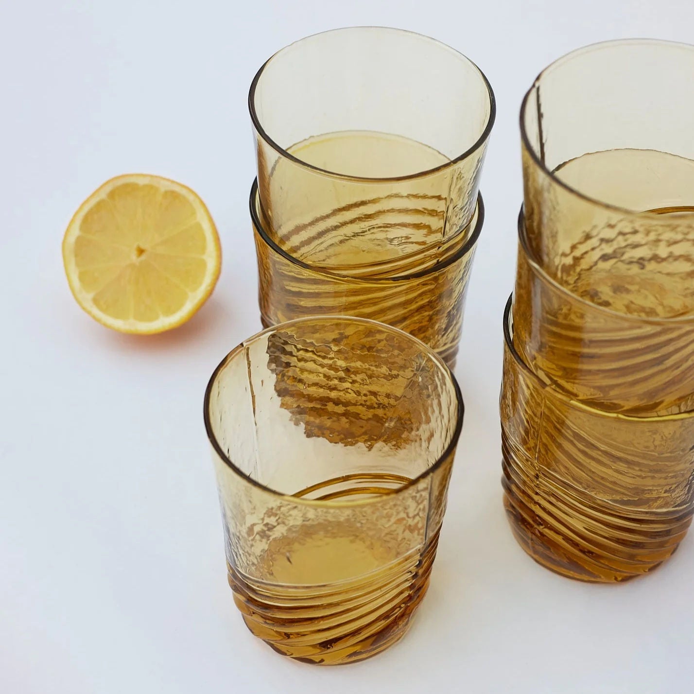 Swirl Water Glass - Curry