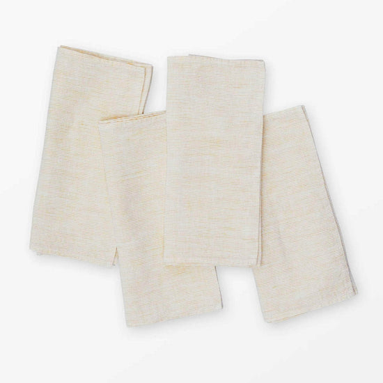 Linen napkin Micro stripe Yellow - Set of 4