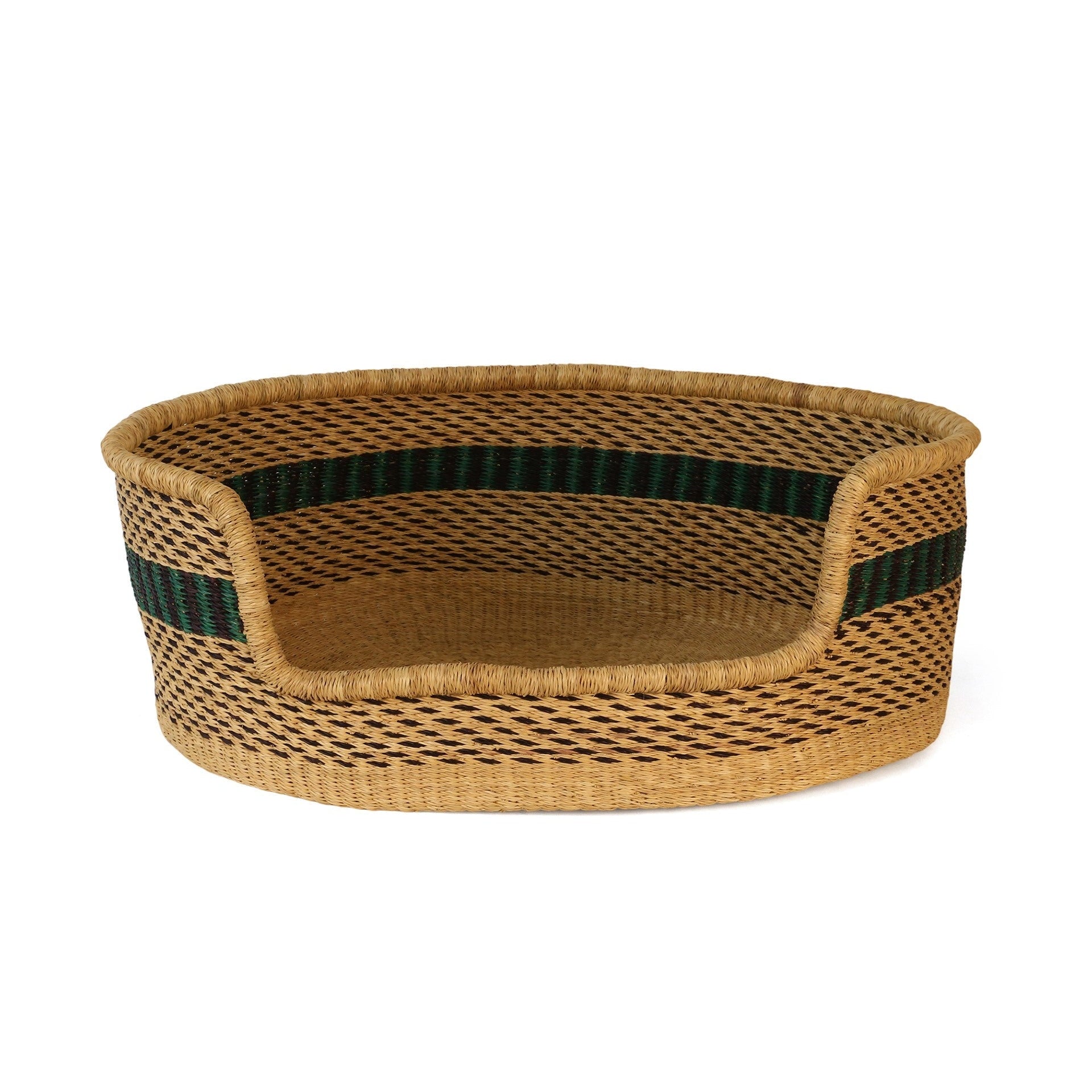 JILINKON: Black and Green Dog Basket - Large