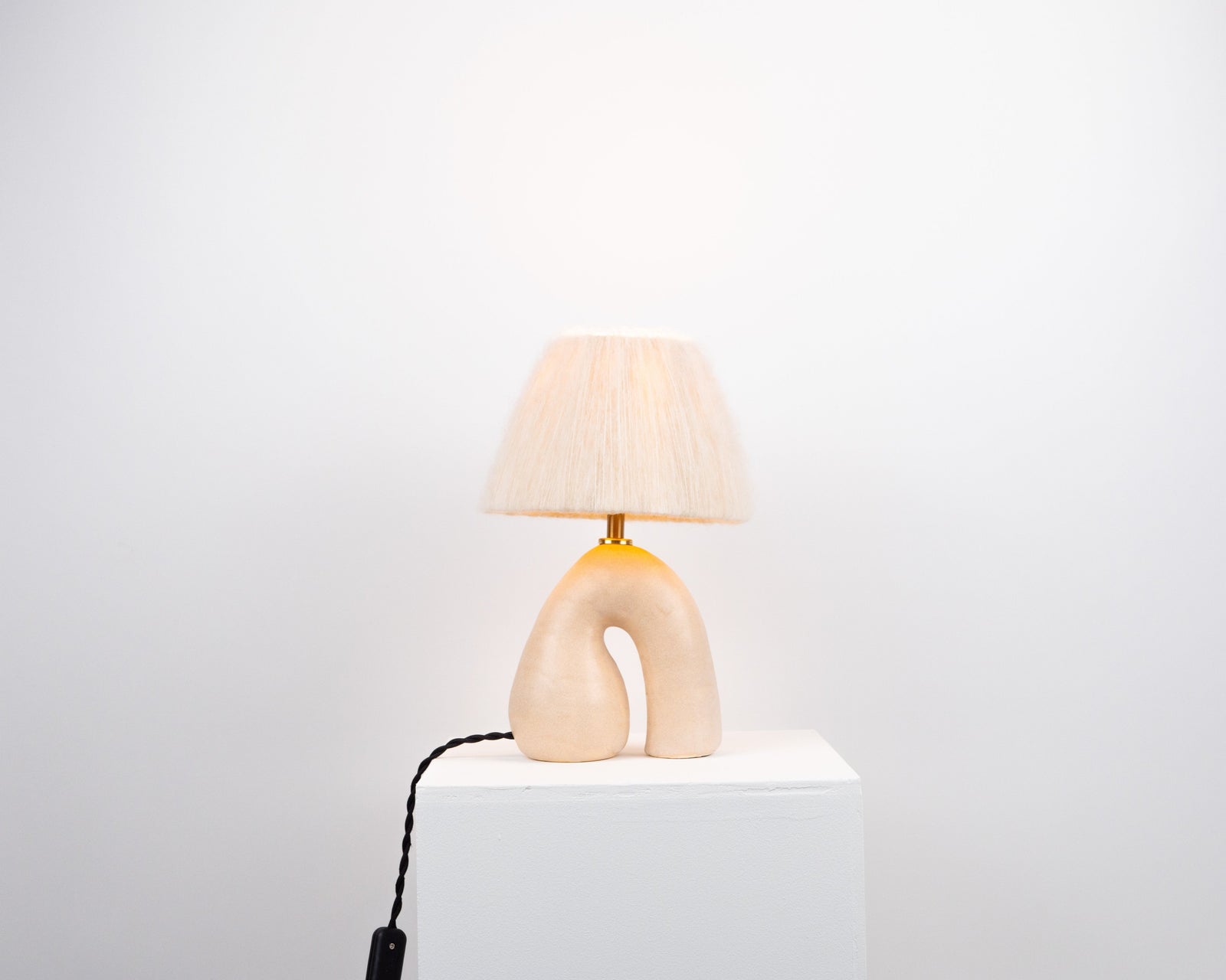 'Opposée' Table Lamp - Satin Cream