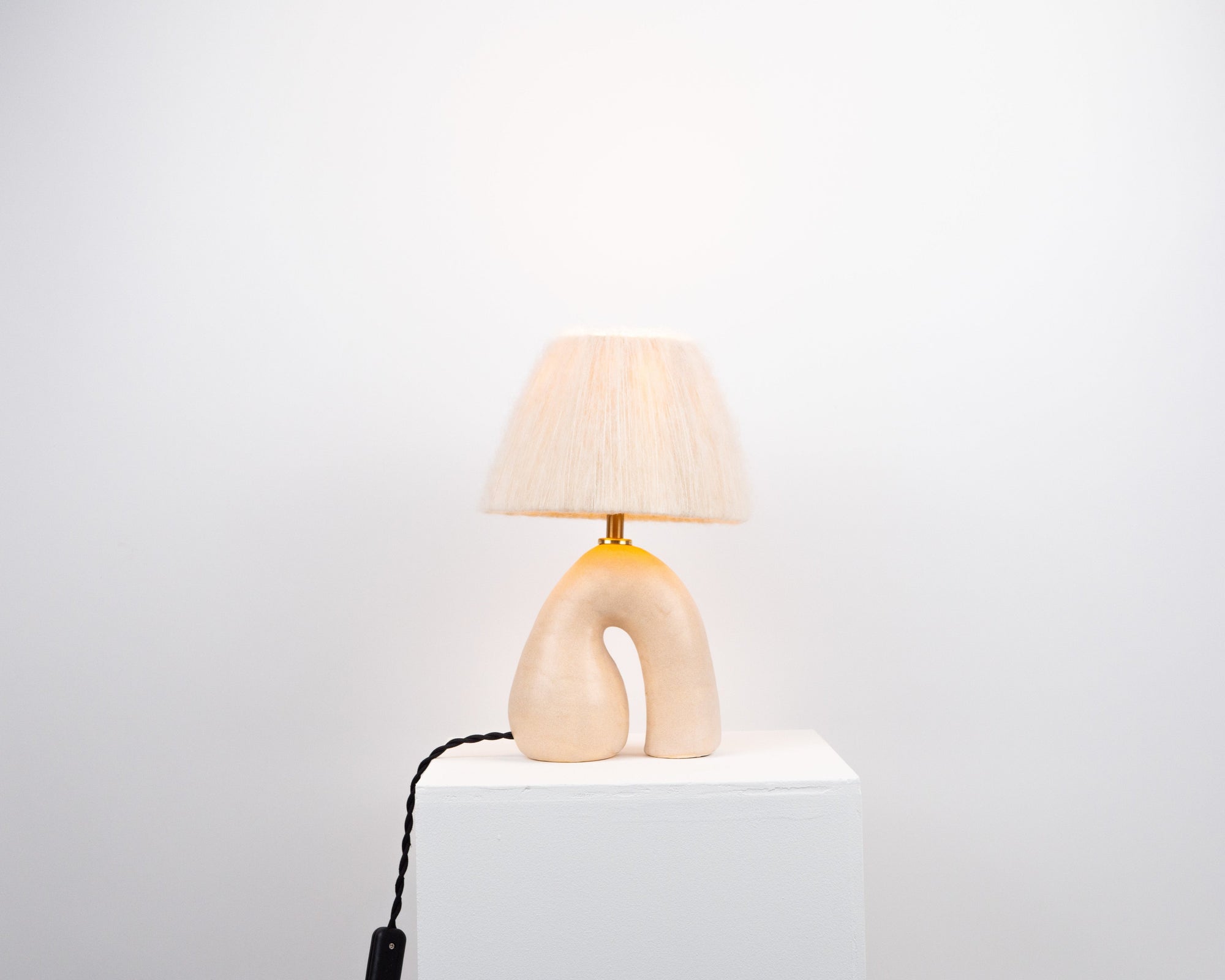 'Opposée' Table Lamp - Satin Cream