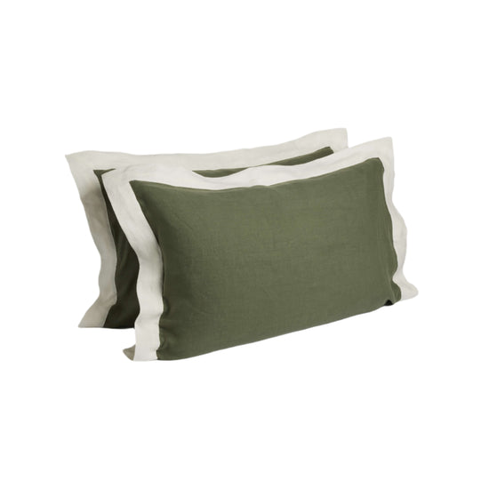Linen Pillowcases - Forest Green