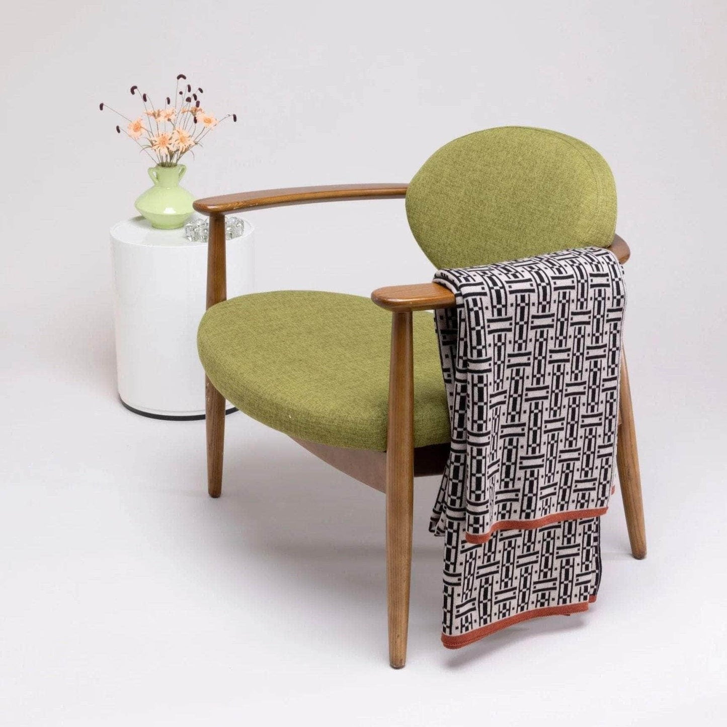 Parquet Merino Wool Blanket - Natural