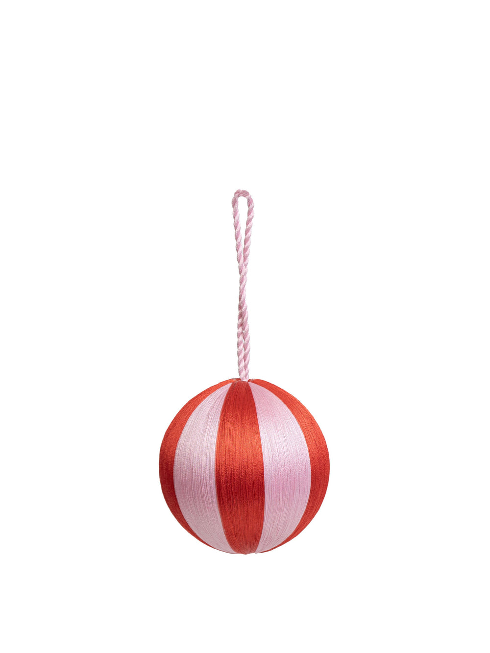 Stripe Baubles M 3" - Red / Pink