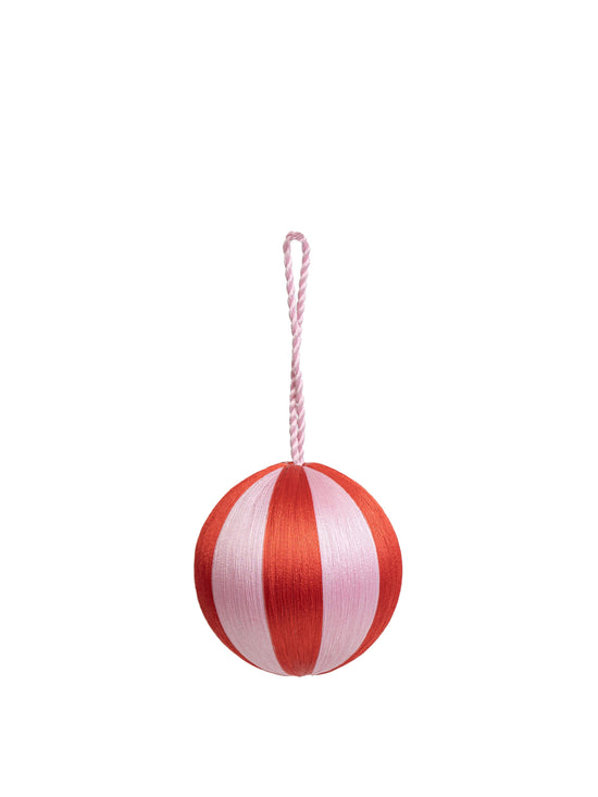 Stripe Baubles M 3" - Red / Pink