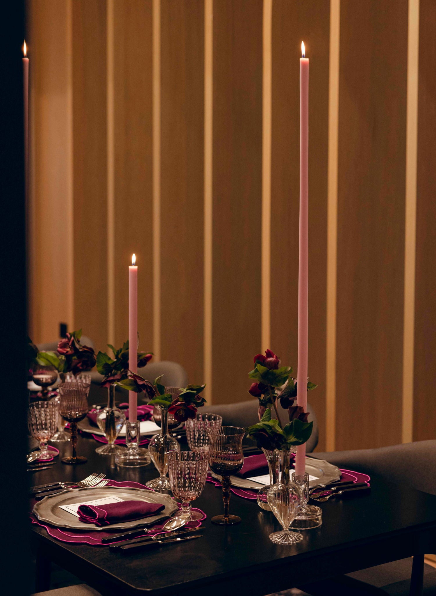 Dusty Lilac Tapered METRE Candle Pair