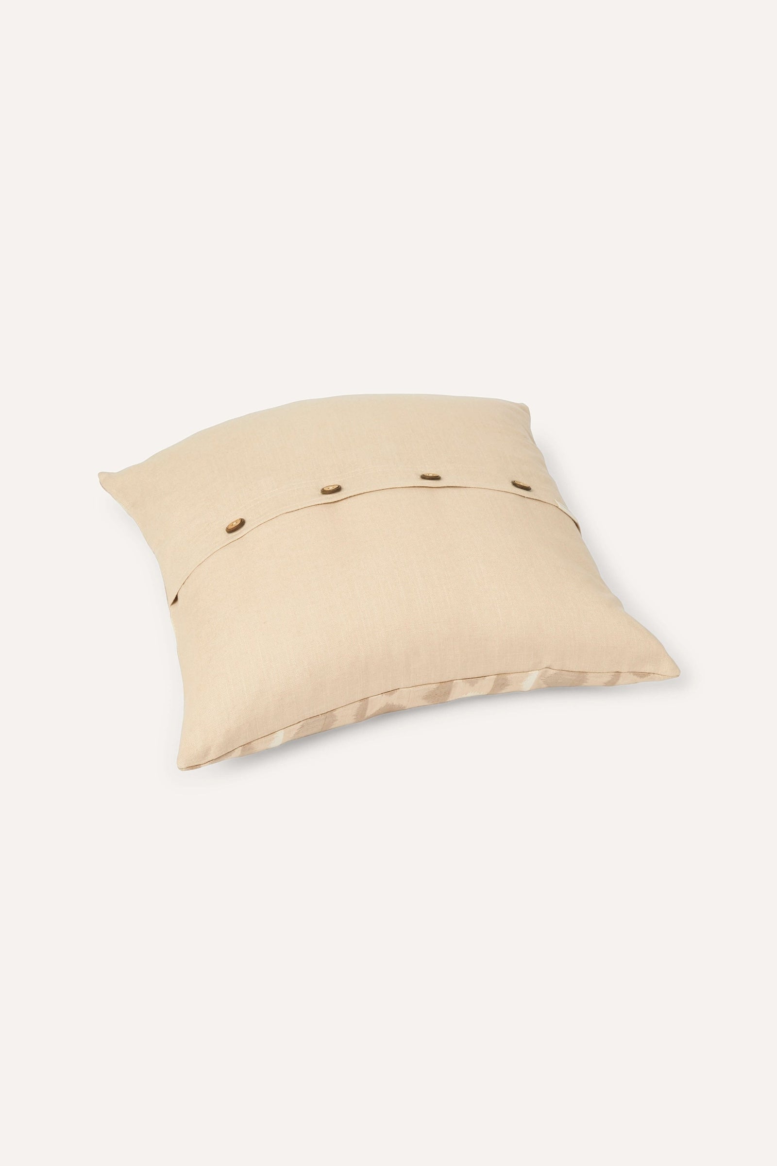 Embroidered Cushion Cover - Chai Latte & Off White