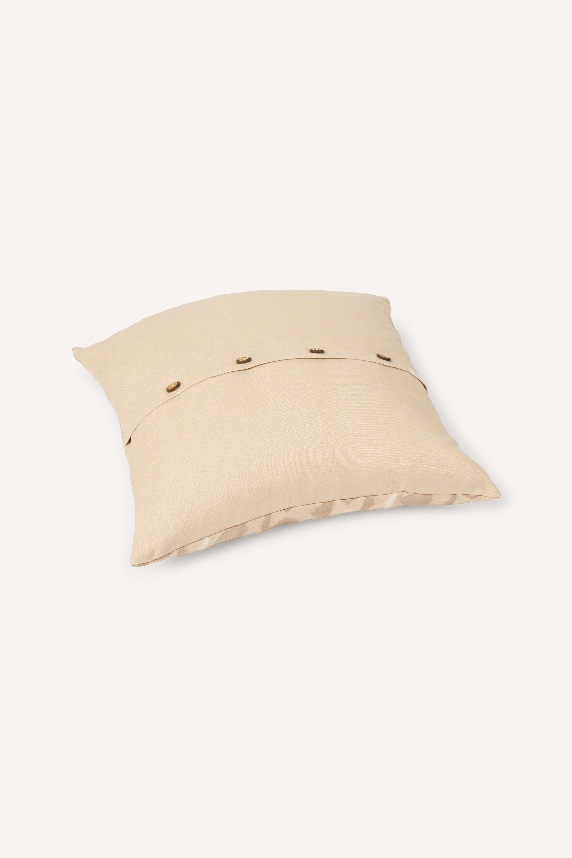 Embroidered Cushion Cover - Chai Latte & Off White