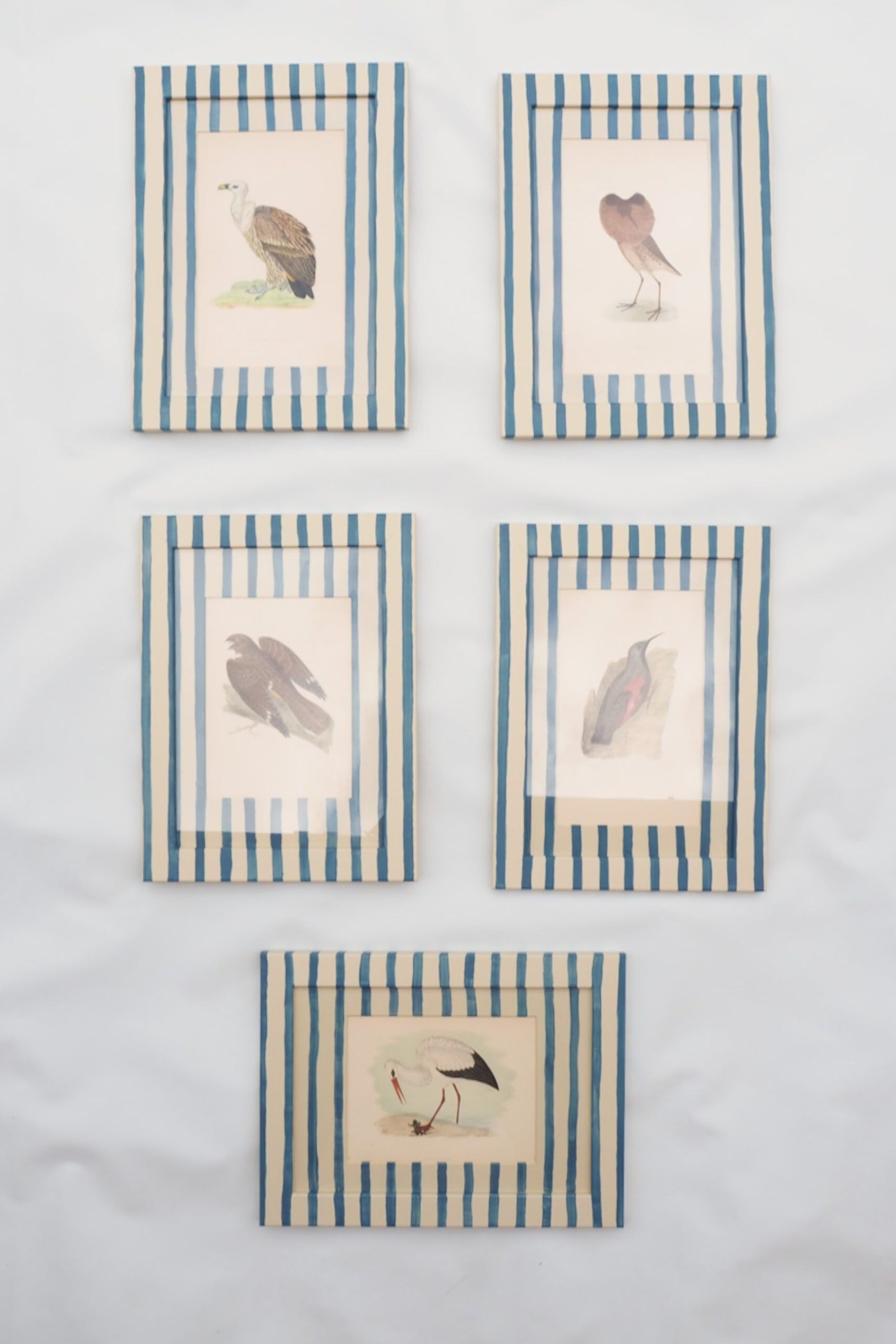 Antique Bird in Hand Painted Frame