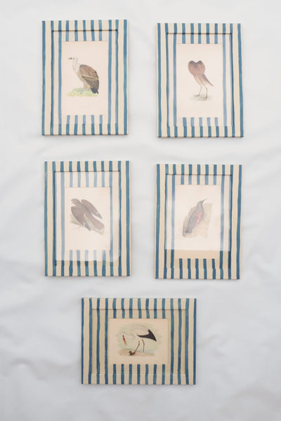 Antique Bird in Hand Painted Frame