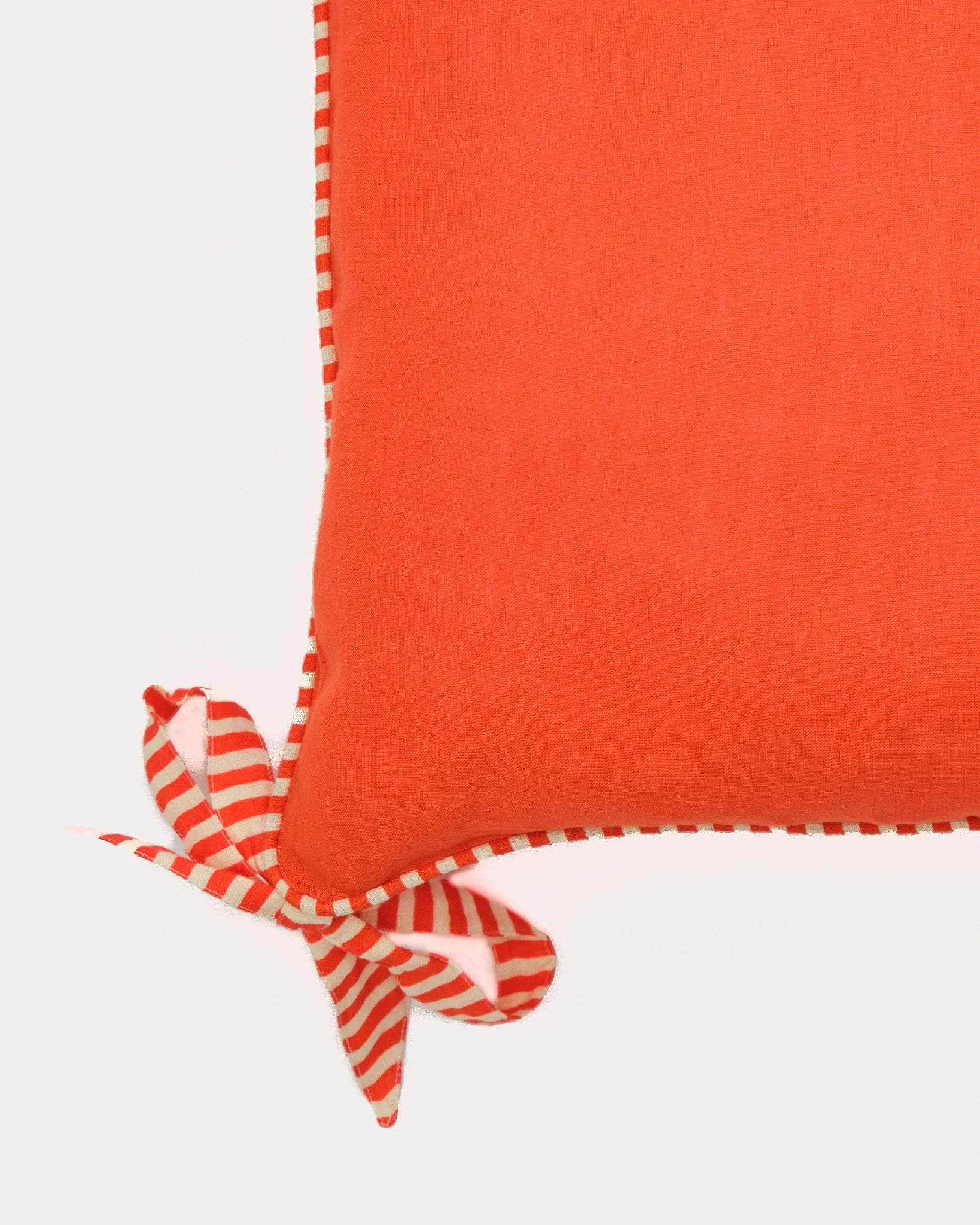 Hot Orange Ribbon Cushion Cover