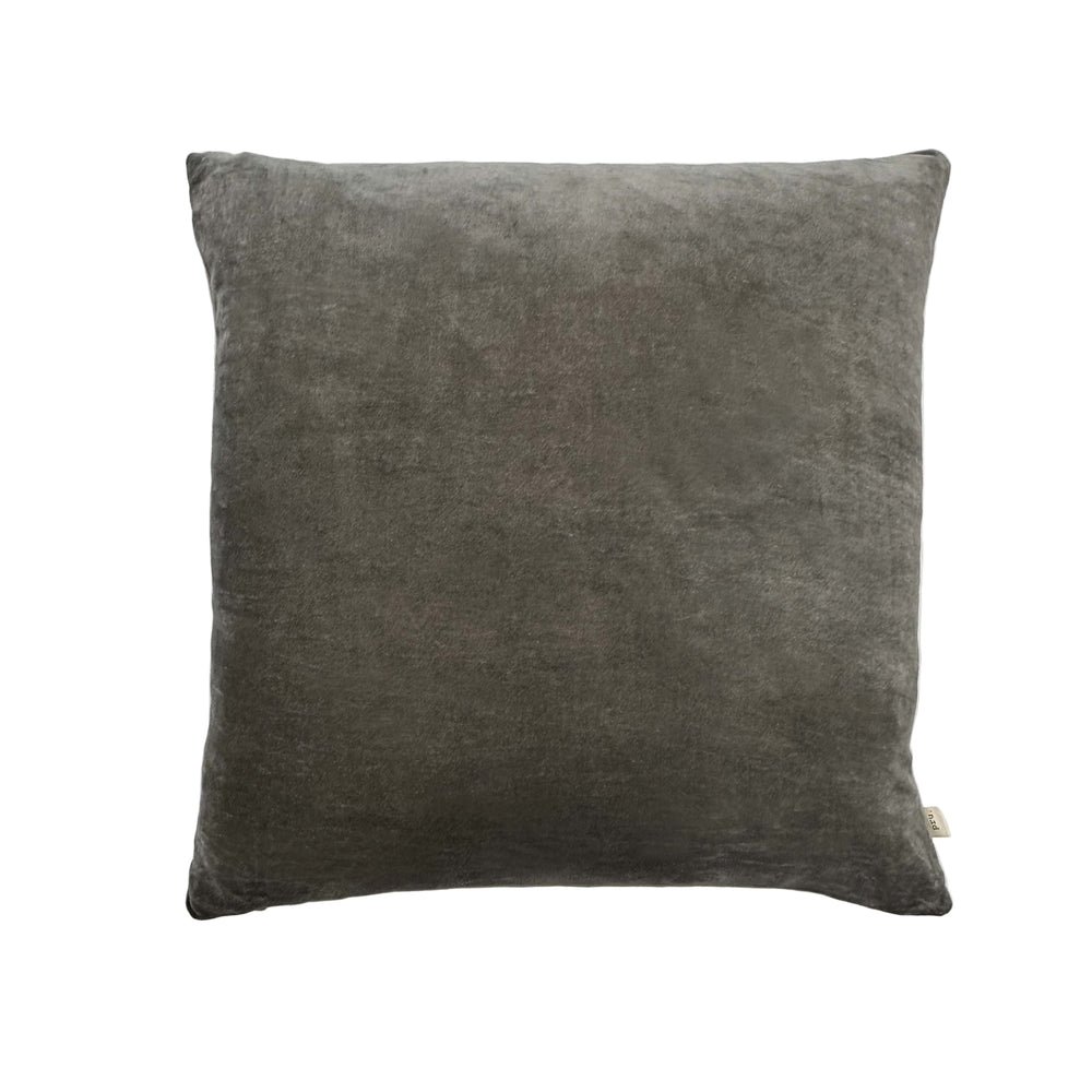 The Velvet And Linen Cushion Ash Grey